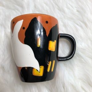 Boo Ghostly Coffee Cup/Mug with House and a Bat